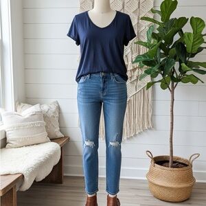 LOFT Navy Short Sleeve Tee
